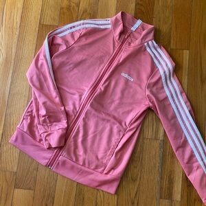 Adidas Primegreen Youth M /Small Adult 3-Stripe Tricot Peach Pink Track Jacket